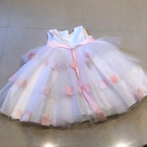 Beautiful white and pink flower girl dress